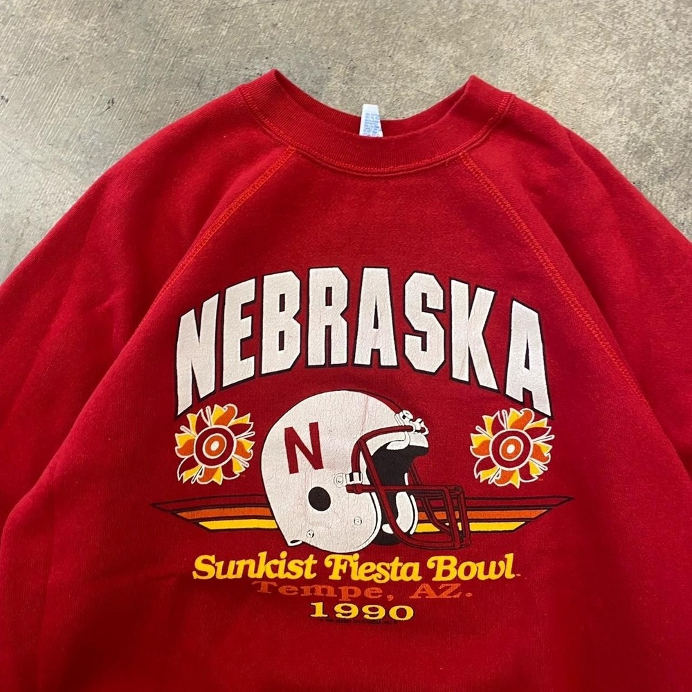 Vintage Nebraska Cornhuskers College Football 1990 Fiesta Bowl Sweatshirt Large - Picture 2 of 8